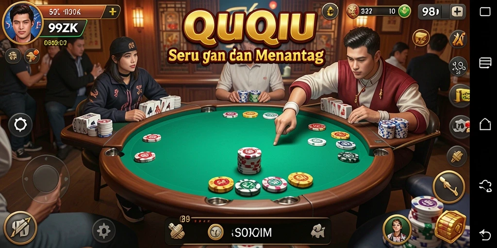 Gameplay QiuQiu di 99ZK yang seru dan interaktif.
