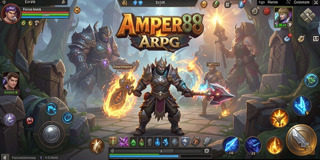 Gameplay seru AMPER88 yang menampilkan pertarungan epik di dunia fantasi.