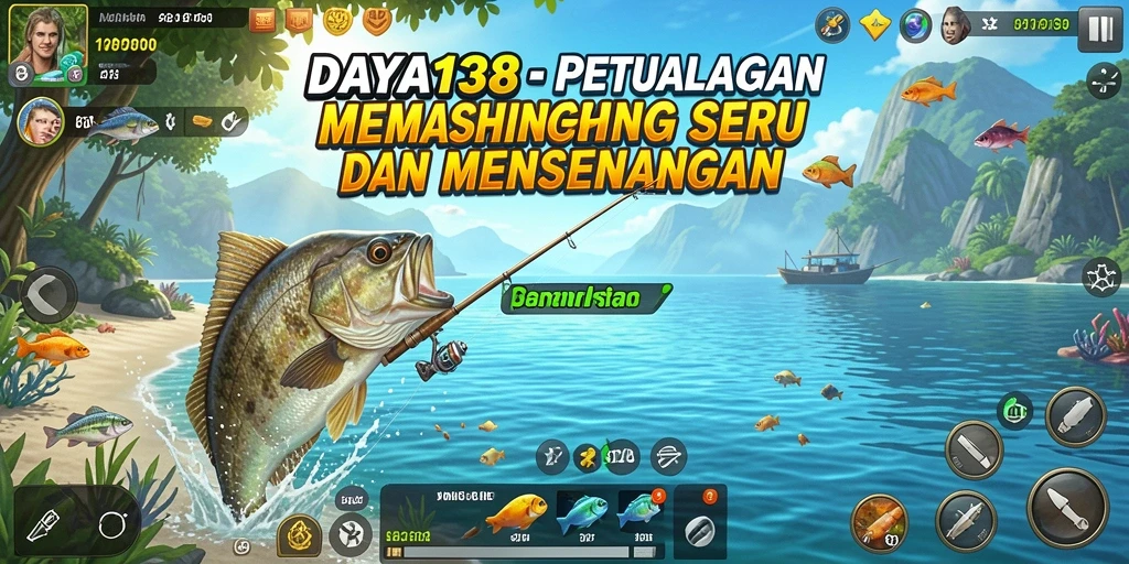 Tampilan gameplay yang seru pada game memancing DAYA138.