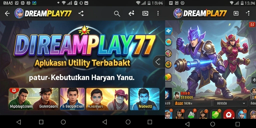 Screenshot utama DREAMPLAY77 menampilkan antarmuka aplikasi Utility yang intuitif.