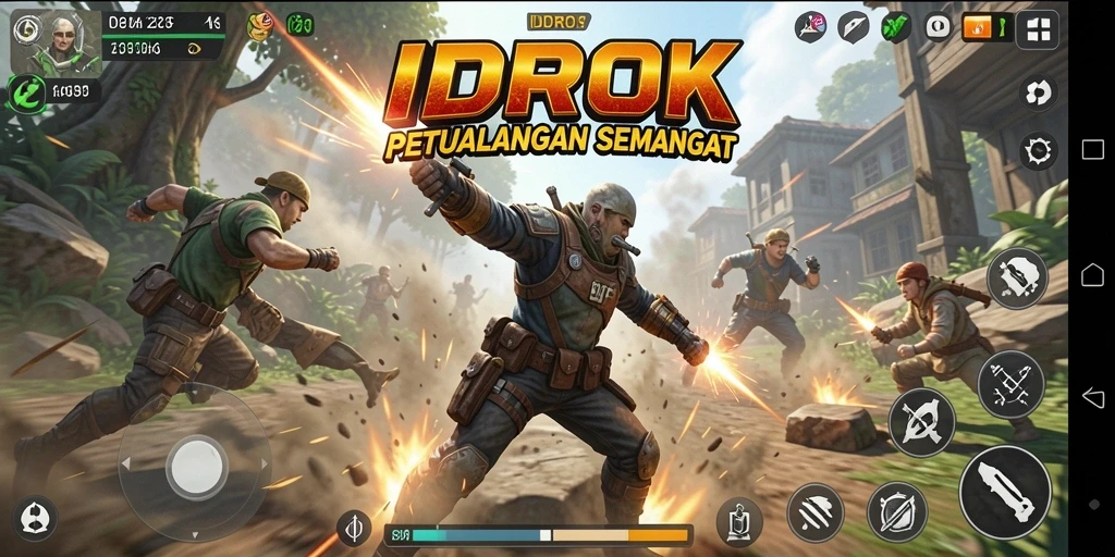Screenshot gameplay yang menunjukkan pertarungan seru di IDROK.