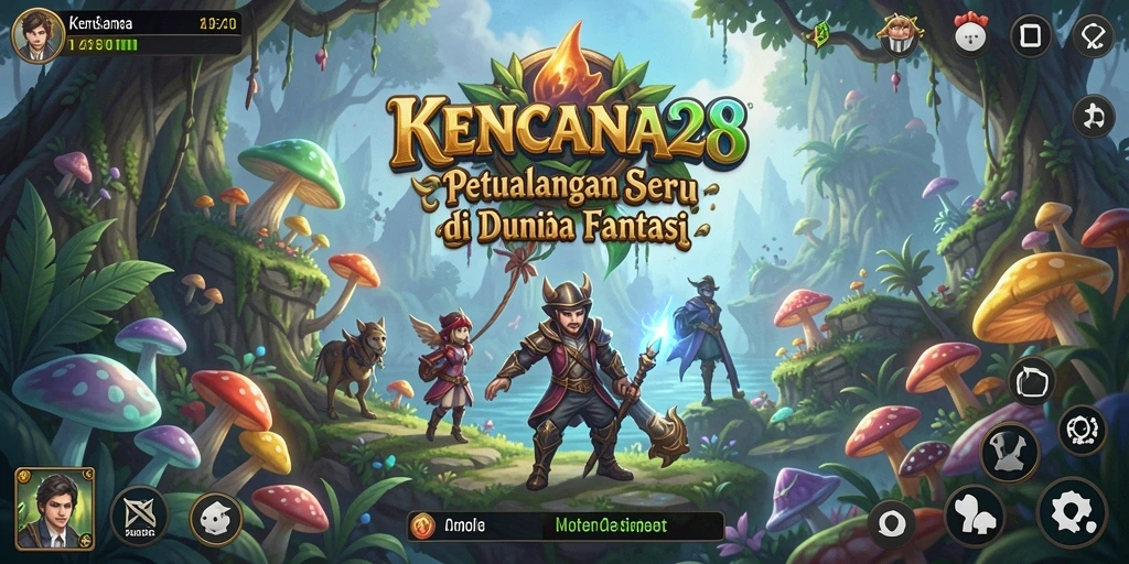 Screenshot gameplay KENCANA28 menampilkan pemandangan fantastis dari dunia petualangan.
