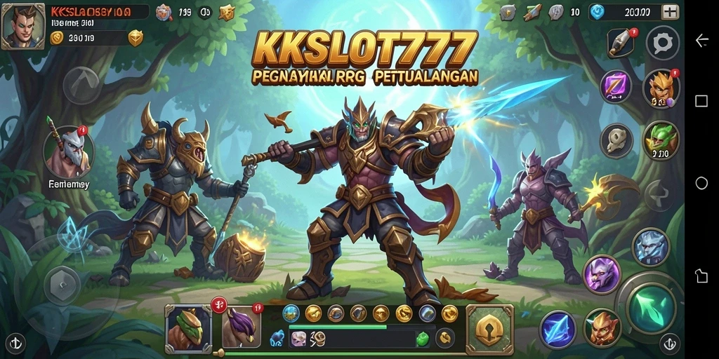 Screenshot menunjukkan aksi seru dalam petualangan RPG KKSLOT777.