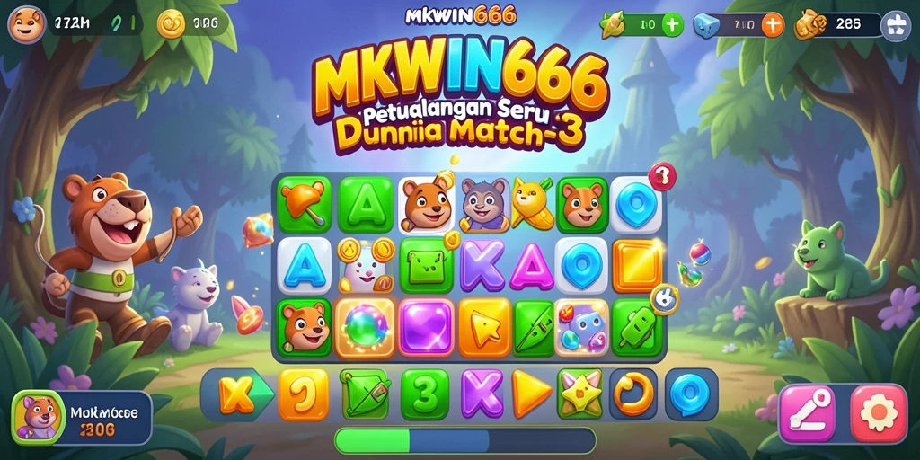 Tangkapan layar gameplay MKWIN666 dengan grafik cerah dan karakter yang menarik.
