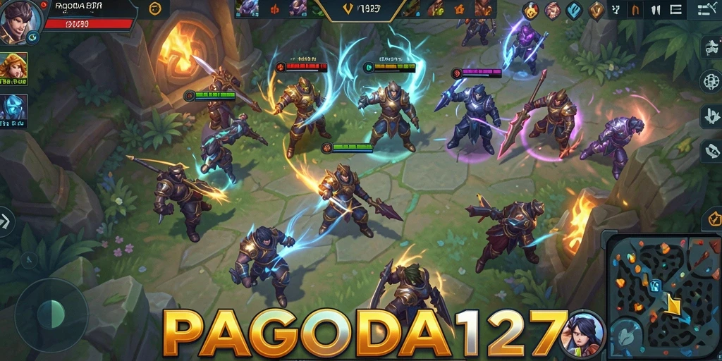 Screenshot aksi seru dari gameplay MOBA PAGODA127.