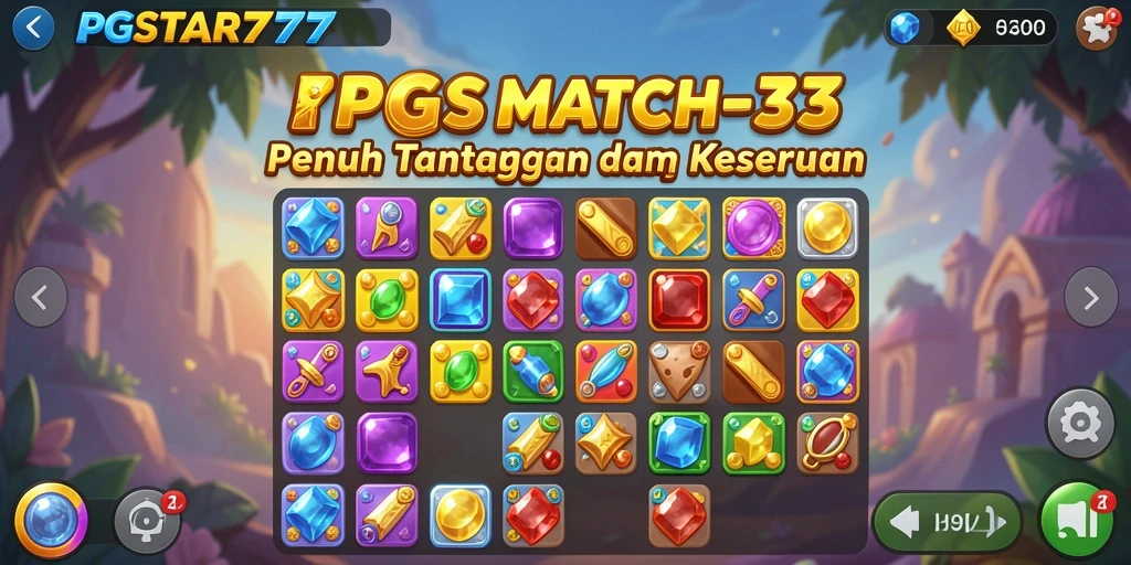 Tampilan gameplay seru PGSTAR777 dengan tantangan Match-3.