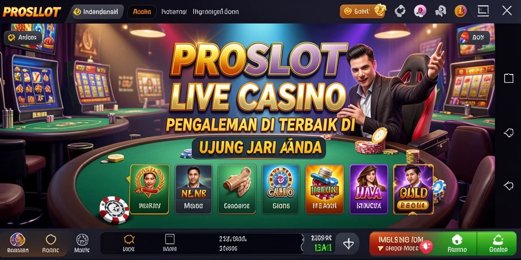 Tampilan gameplay PROSLOT dengan dealer langsung yang memukau.