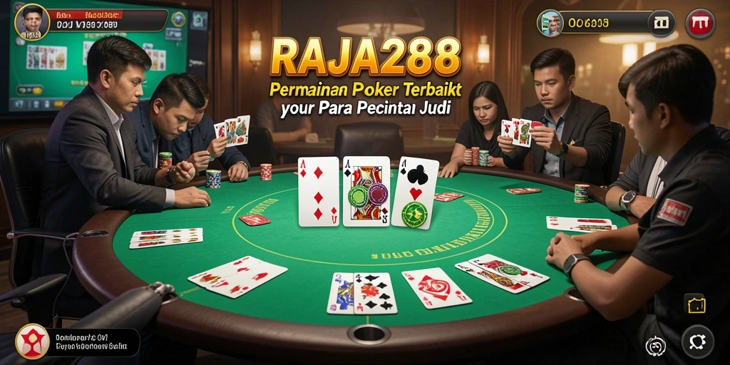 Menampilkan gameplay poker yang mendebarkan di RAJA288.