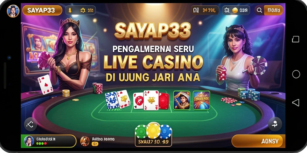 Tampilan gameplay Live Casino SAYAP33 yang mendebarkan dan interaktif.