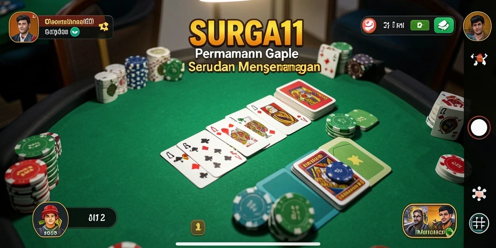 Tampilan gameplay SURGA11 yang menarik saat bermain Gaple.
