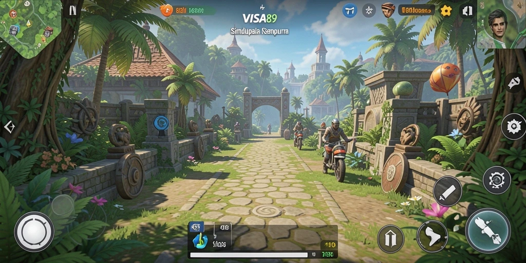 Tampilan gameplay VISA89 dengan interaksi karakter yang menarik.