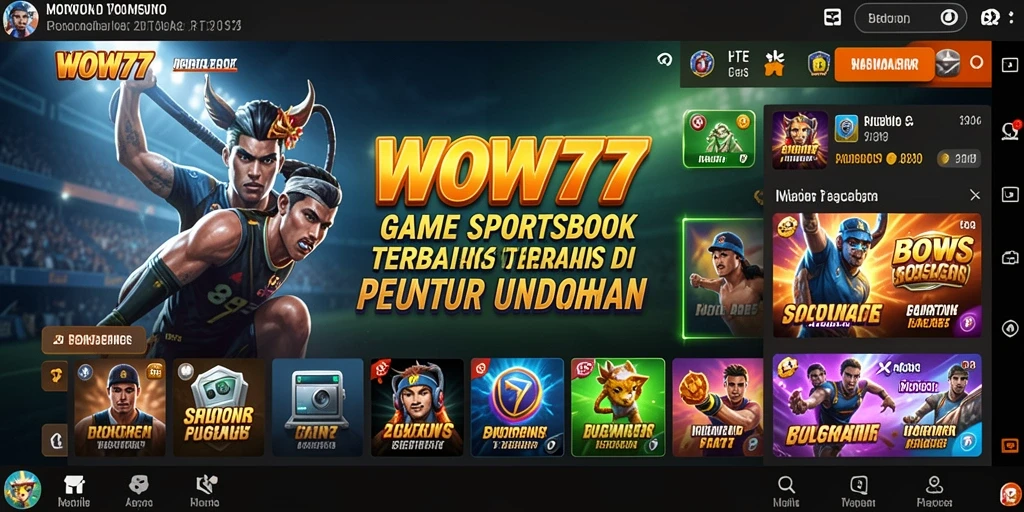 Tangkapan layar WOW77 menampilkan pengalaman taruhan olahraga yang menarik.